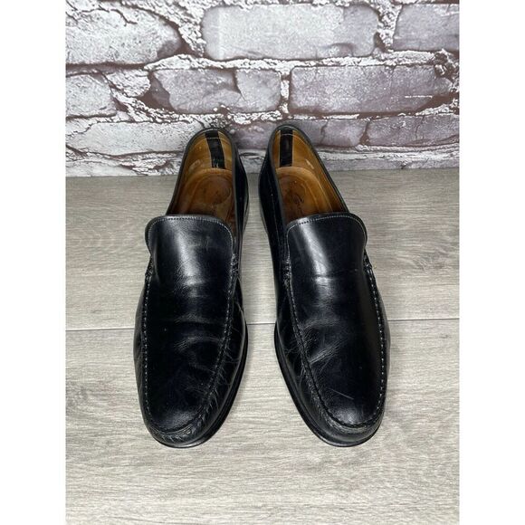Santoni Black Leather Moc Toe Slip On Dress Loafers Shoes Men’s Sz 9.5D US/43EU main image 10